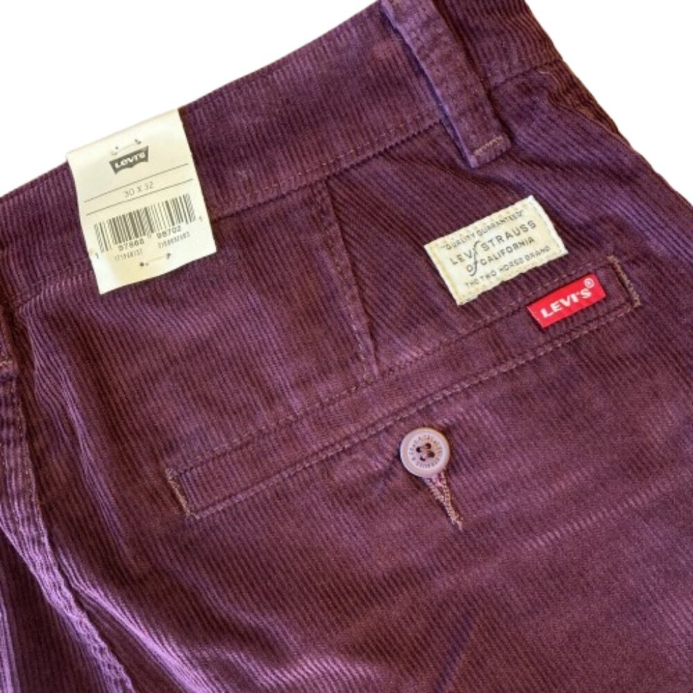 Levi's XX Chino Standard Taper Fit Corduroy Pants Mens 30x32 Burgundy NWT - Picture 10 of 10